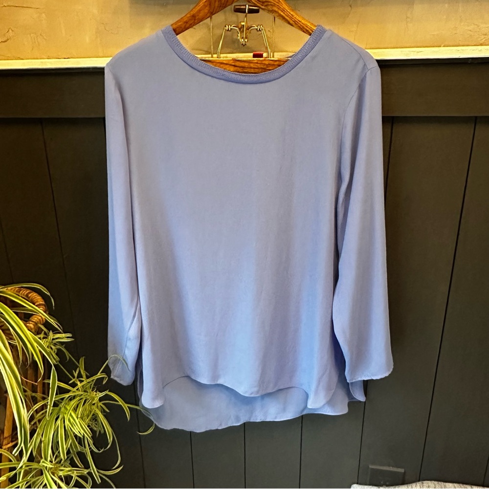 Joe Fresh‎ Women's Blue Sheer Long Sleeve Blouse size XL